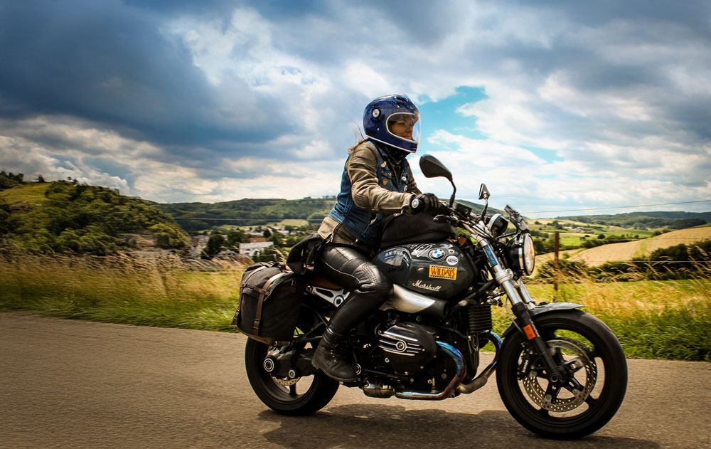 Woman on a motorcycle